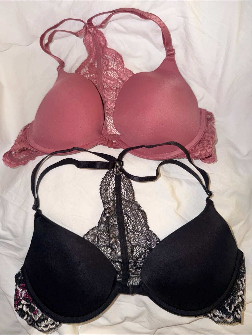 La SENZA Racerback Push-Up Bra Duo — Rose & Black